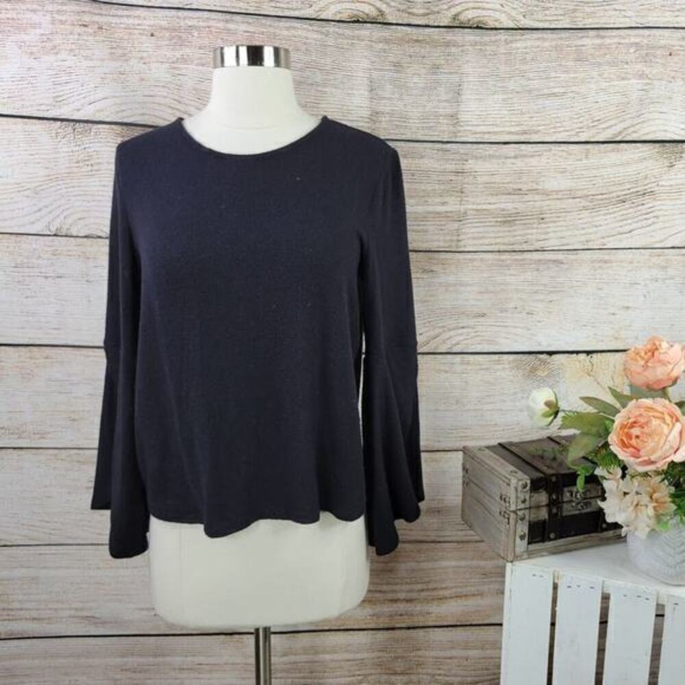 Lord & Taylor Angel Sleeves Black Soft Sweater Small